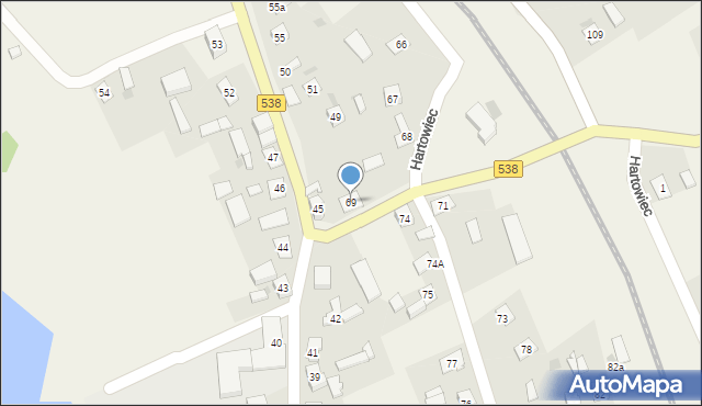 Hartowiec, Hartowiec, 69, mapa Hartowiec