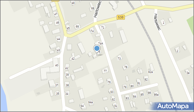 Hartowiec, Hartowiec, 75a, mapa Hartowiec