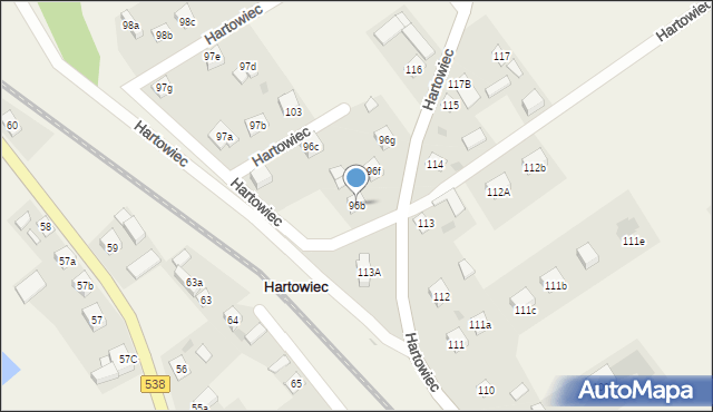Hartowiec, Hartowiec, 96b, mapa Hartowiec