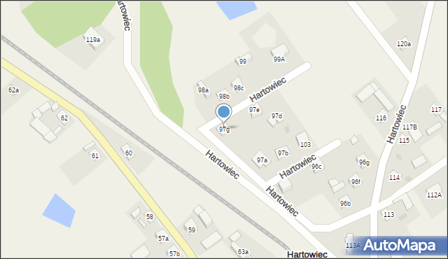 Hartowiec, Hartowiec, 97g, mapa Hartowiec
