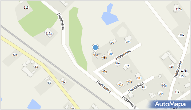 Hartowiec, Hartowiec, 98a, mapa Hartowiec