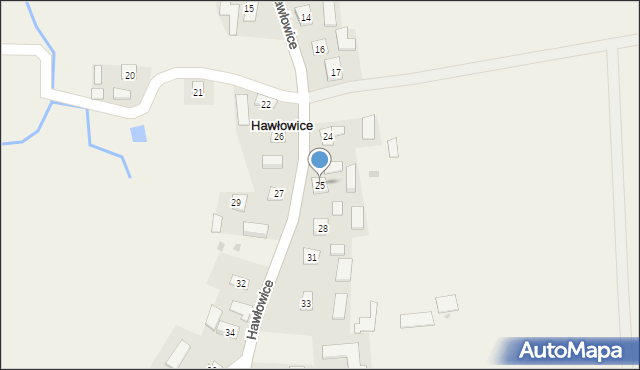 Hawłowice, Hawłowice, 25, mapa Hawłowice