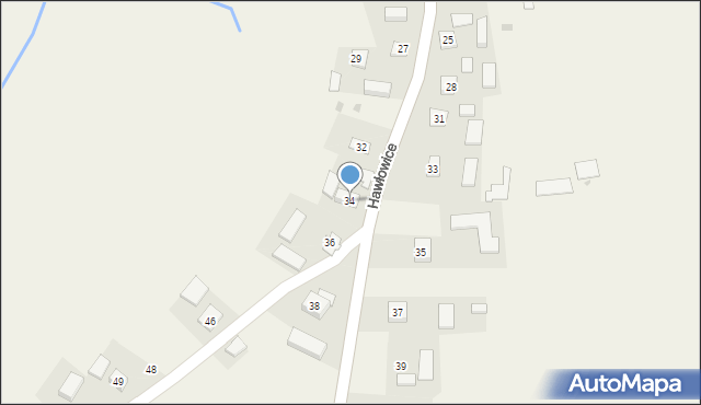 Hawłowice, Hawłowice, 34, mapa Hawłowice