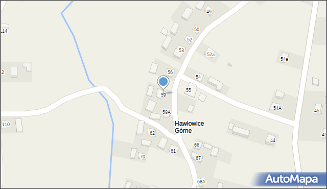 Hawłowice, Hawłowice, 59, mapa Hawłowice