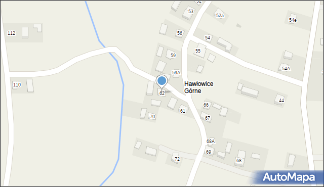Hawłowice, Hawłowice, 62, mapa Hawłowice