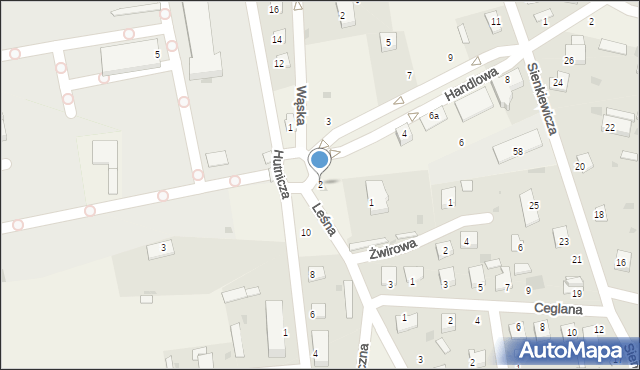 Huta-Dąbrowa, Handlowa, 2, mapa Huta-Dąbrowa