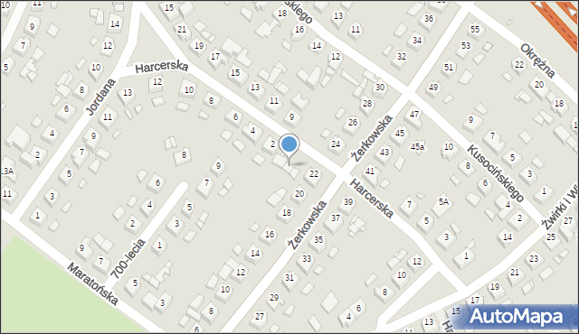 Jarocin, Harcerska, 2a, mapa Jarocin