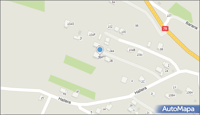 Jaworzno, Hallera Józefa, gen., 2BA, mapa Jaworzno