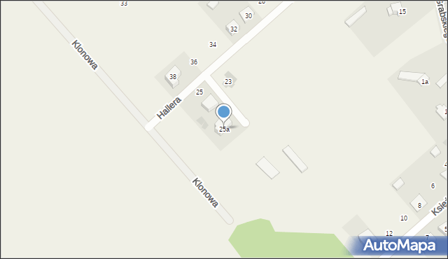 Jednorożec, Hallera Józefa, gen., 25a, mapa Jednorożec