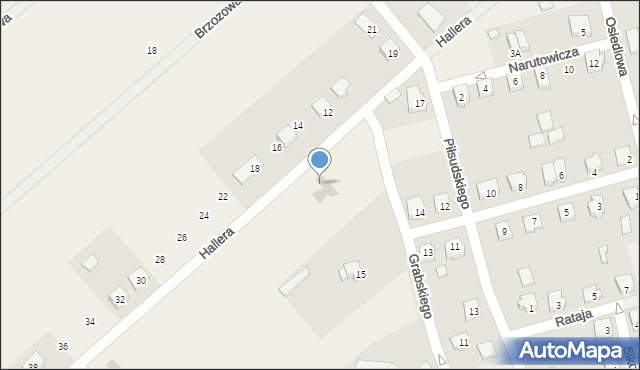 Jednorożec, Hallera Józefa, gen., 7, mapa Jednorożec