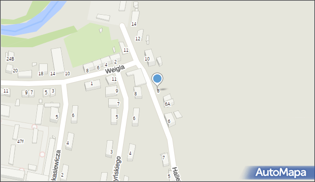 Jelenia Góra, Hallerczyków, 8, mapa Jelenia Góra