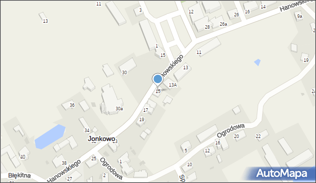 Jonkowo, Hanowskiego Jana, ks., 15, mapa Jonkowo
