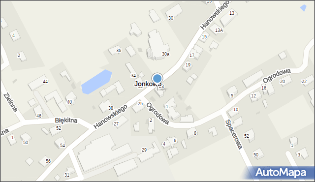 Jonkowo, Hanowskiego Jana, ks., 23a, mapa Jonkowo