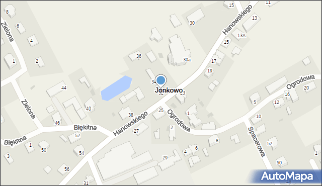 Jonkowo, Hanowskiego Jana, ks., 32, mapa Jonkowo