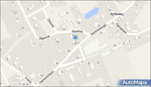 Jonkowo, Hanowskiego Jana, ks., 54, mapa Jonkowo