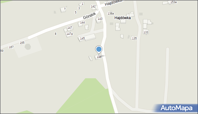 Jordanów, Hajdówka, 148, mapa Jordanów