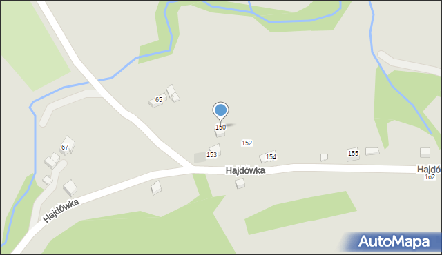 Jordanów, Hajdówka, 150, mapa Jordanów