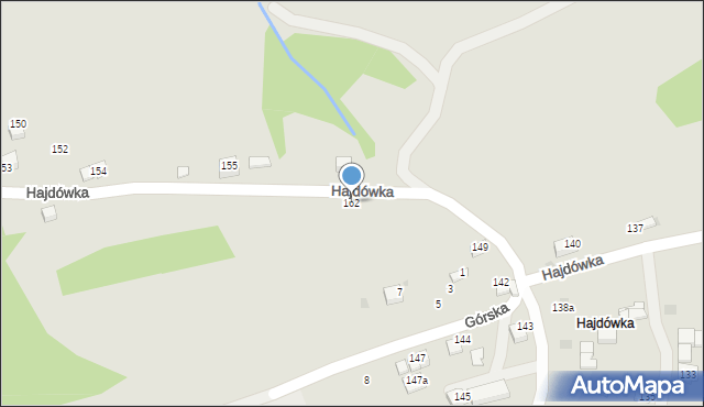 Jordanów, Hajdówka, 162, mapa Jordanów