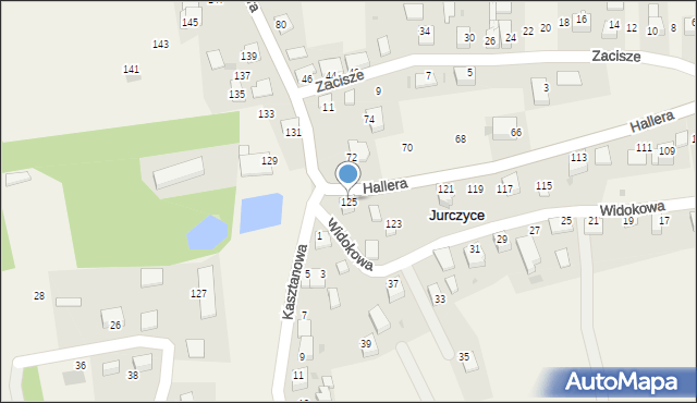 Jurczyce, Hallera Józefa, gen., 125, mapa Jurczyce