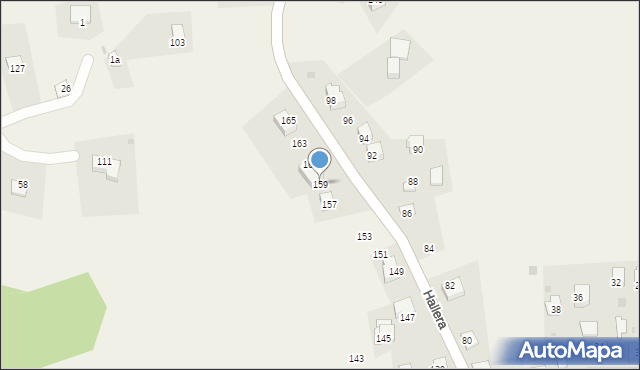 Jurczyce, Hallera Józefa, gen., 159, mapa Jurczyce