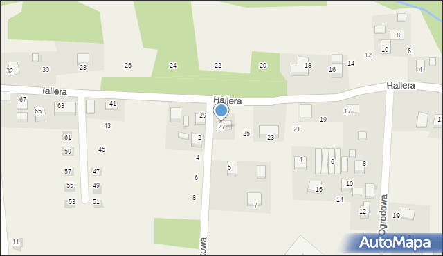 Jurczyce, Hallera Józefa, gen., 27, mapa Jurczyce