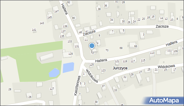 Jurczyce, Hallera Józefa, gen., 72, mapa Jurczyce