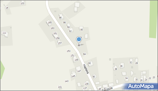 Jurczyce, Hallera Józefa, gen., 86, mapa Jurczyce