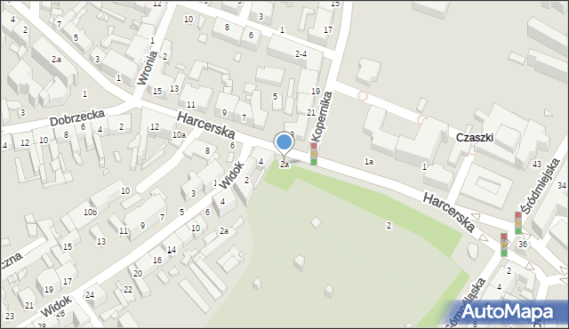 Kalisz, Harcerska, 2a, mapa Kalisza