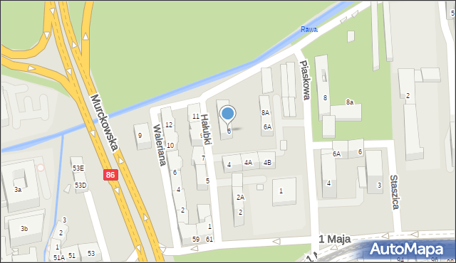 Katowice, Hałubki Gabriela, 6, mapa Katowic