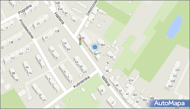 Katowice, Hallera Józefa, gen., 56, mapa Katowic