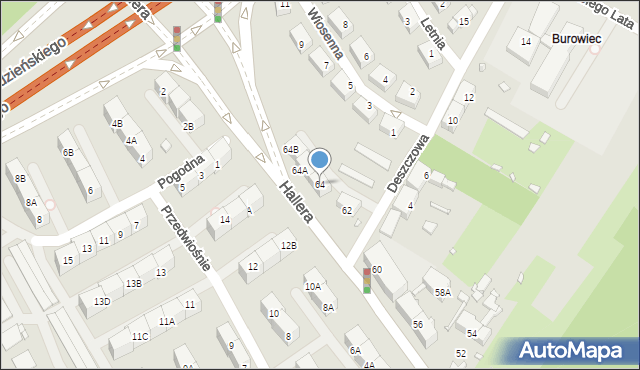 Katowice, Hallera Józefa, gen., 64, mapa Katowic