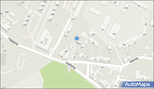 Katowice, Hallera Józefa, gen., 16a, mapa Katowic