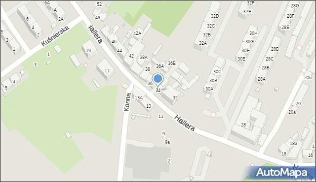 Katowice, Hallera Józefa, gen., 34, mapa Katowic