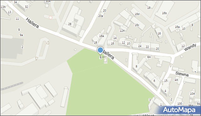 Katowice, Hallera Józefa, gen., 5, mapa Katowic