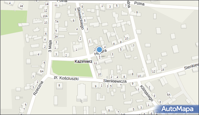 Kazimierz, Hallera Józefa, gen., 1, mapa Kazimierz