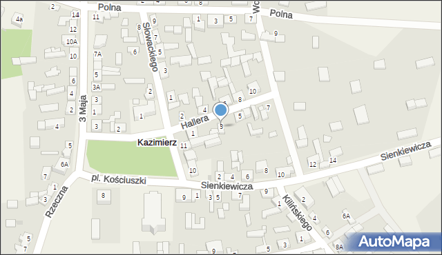 Kazimierz, Hallera Józefa, gen., 3, mapa Kazimierz