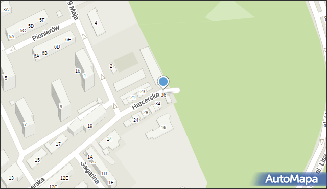 Kędzierzyn-Koźle, Harcerska, 36, mapa Kędzierzyna-Koźle