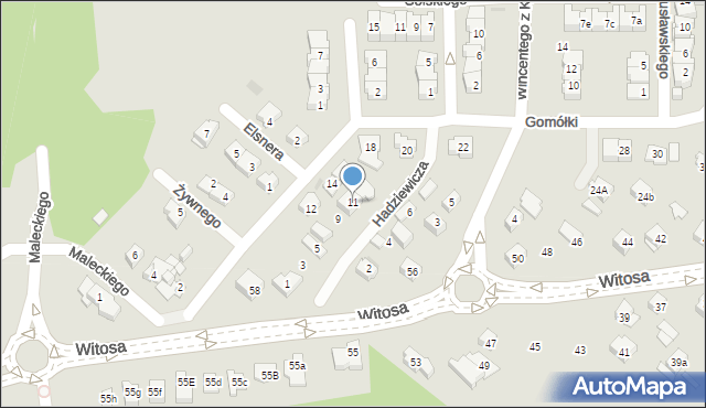 Kielce, Hadziewicza Rafała, 11, mapa Kielc