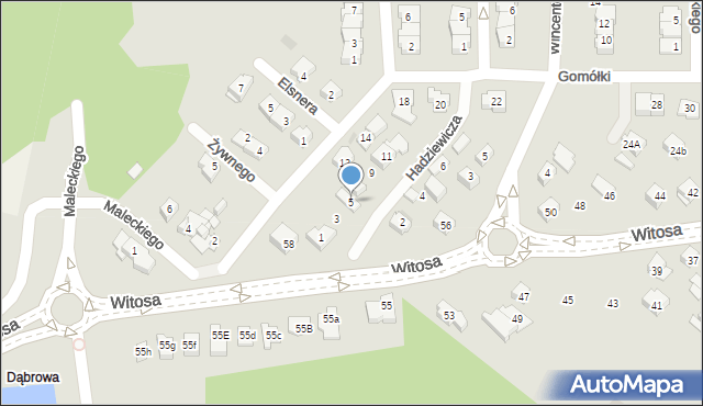 Kielce, Hadziewicza Rafała, 5, mapa Kielc