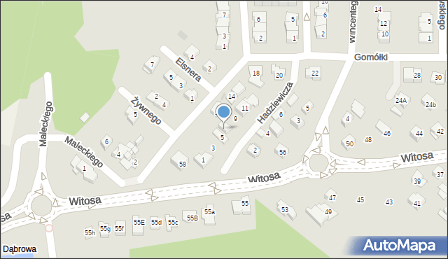 Kielce, Hadziewicza Rafała, 7, mapa Kielc