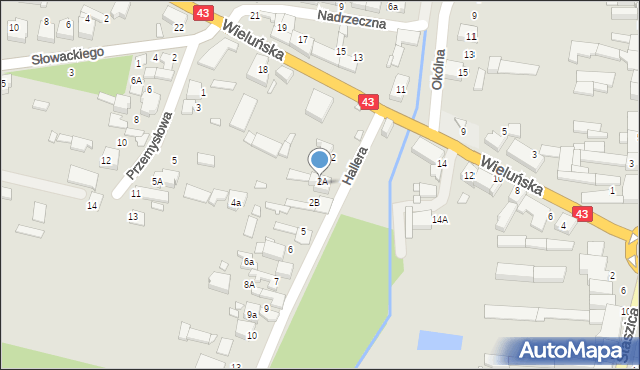 Kłobuck, Hallera Józefa, gen., 3A, mapa Kłobuck
