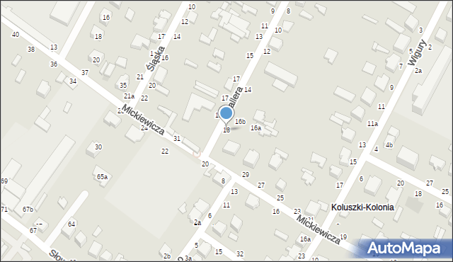 Koluszki, Hallera Józefa, gen., 18, mapa Koluszki