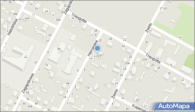 Koluszki, Harcerska, 11-13, mapa Koluszki