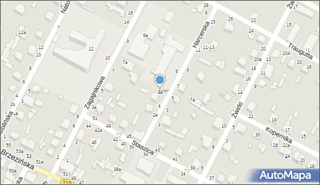 Koluszki, Harcerska, 4a, mapa Koluszki