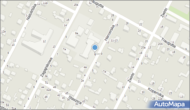 Koluszki, Harcerska, 6, mapa Koluszki