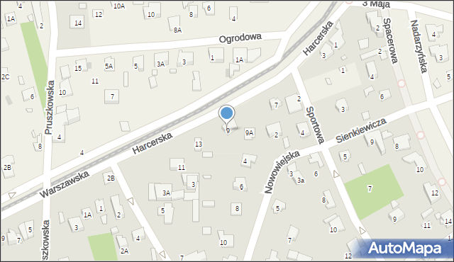 Komorów, Harcerska, 9, mapa Komorów