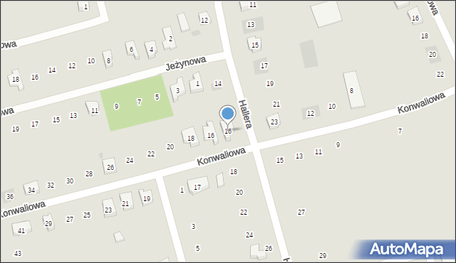 Kościerzyna, Hallera Józefa, gen., 16, mapa Kościerzyna