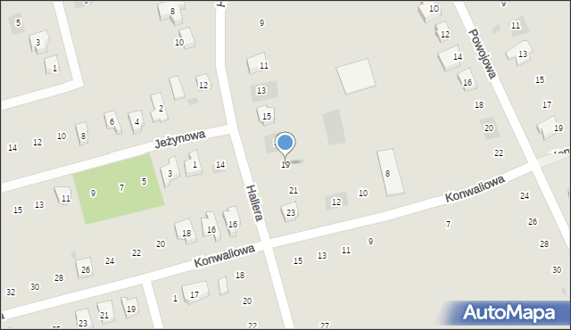 Kościerzyna, Hallera Józefa, gen., 19, mapa Kościerzyna