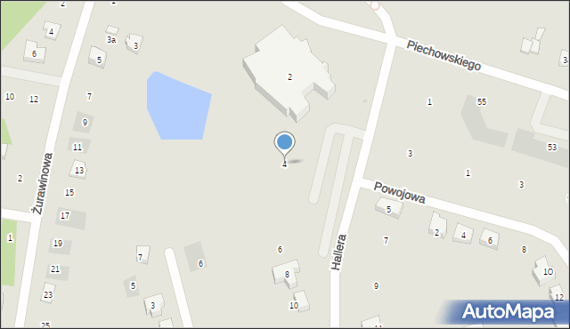 Kościerzyna, Hallera Józefa, gen., 4, mapa Kościerzyna