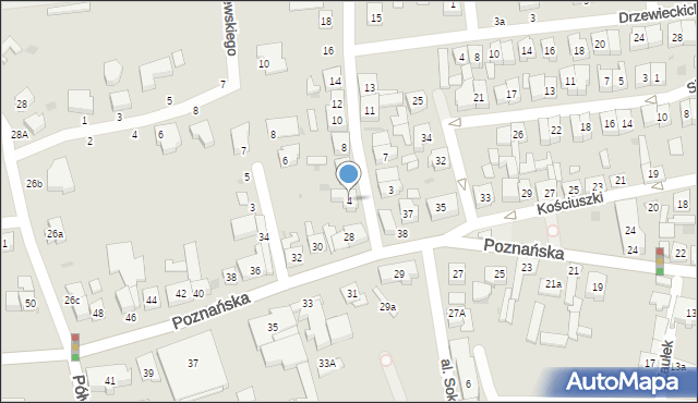 Kostrzyn, Hallera Józefa, gen., 4, mapa Kostrzyn